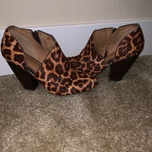 Cheetah print chunky heel